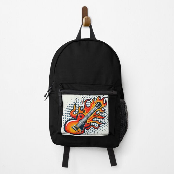 Item preview, Guitar with Flames Pop Art Style designed and sold by artofuniverse.