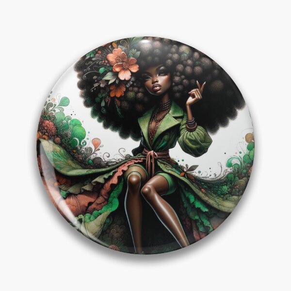Item preview, Floral Afro Goddess: A Celebration of Natural Beauty and Style designed and sold by GraphiCage.