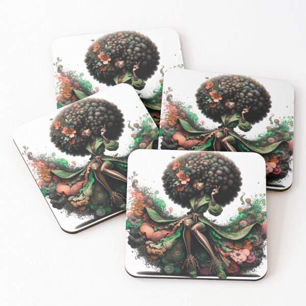Item preview, Floral Afro Goddess: A Celebration of Natural Beauty and Style designed and sold by GraphiCage.