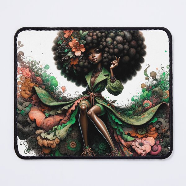 Item preview, Floral Afro Goddess: A Celebration of Natural Beauty and Style designed and sold by GraphiCage.