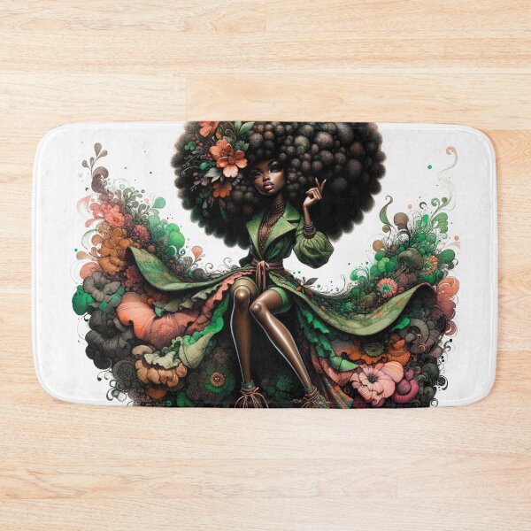 Item preview, Floral Afro Goddess: A Celebration of Natural Beauty and Style designed and sold by GraphiCage.