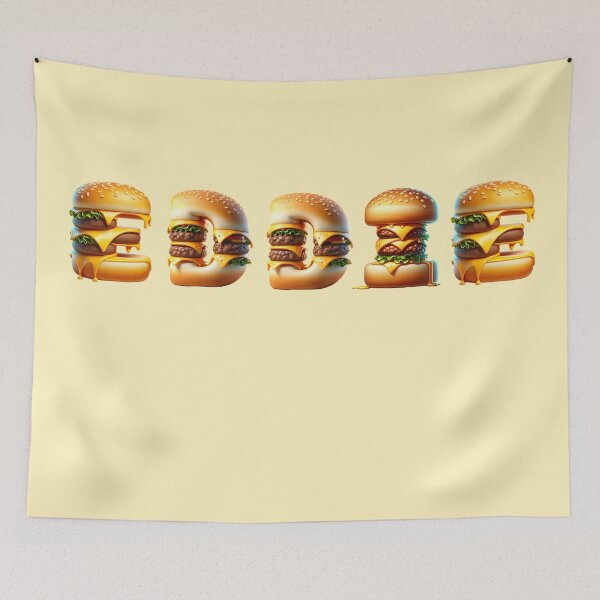 Artikelvorschau, EDDIE (Cheeseburger-Schriftart) entworfen und verkauft von FakeTees.