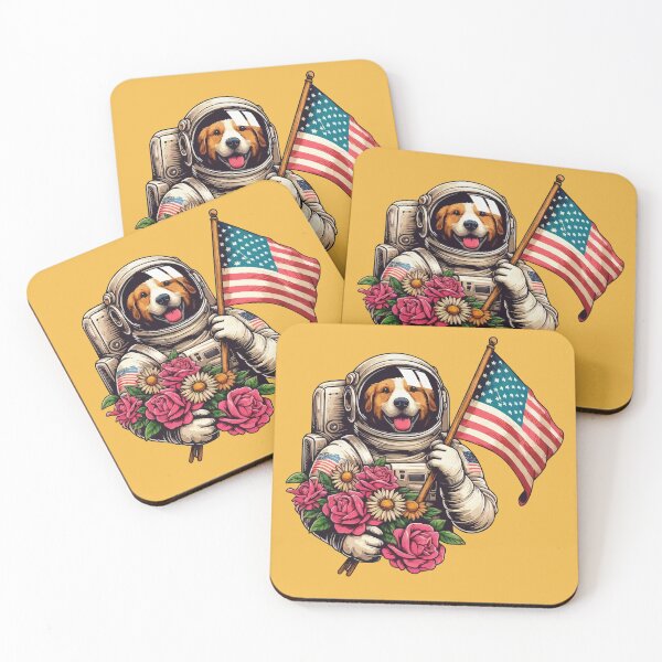 Item preview, Vintage Flowers Astronaut Dog Space Astronaut Dog Floral Lover  -  designed and sold by PurpleLoveStore.