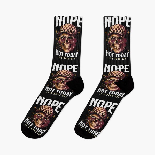 Item preview, Nope Not Today Its Race Day Funny Cool Sunglasses Skull Smiling Racing  designed and sold by CarantinedChaos.