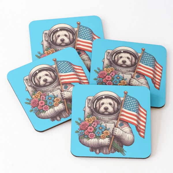 Item preview, Vintage Flowers Astronaut Dog Space Astronaut Dog Floral Lover  -  designed and sold by PurpleLoveStore.
