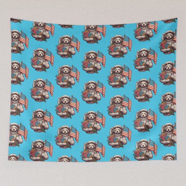 Item preview, Vintage Flowers Astronaut Dog Space Astronaut Dog Floral Lover  -  designed and sold by PurpleLoveStore.