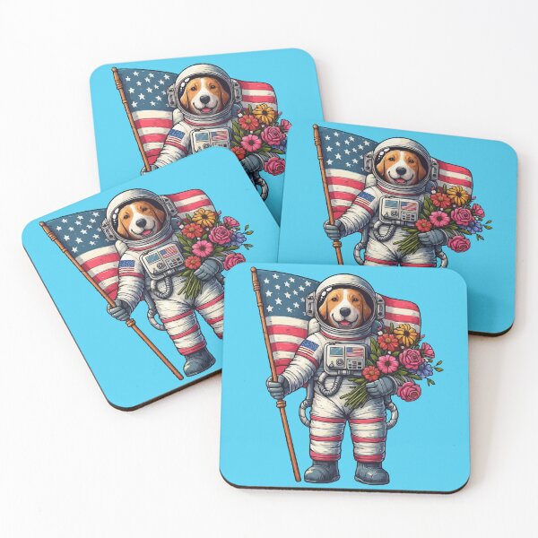 Item preview, Vintage Flowers Astronaut Dog Space Astronaut Dog Floral Lover  -  designed and sold by PurpleLoveStore.