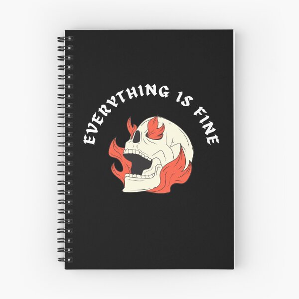 Item preview, Skull on Fire Everything is Fine Life Flames Scream designed and sold by SZPdezigns.