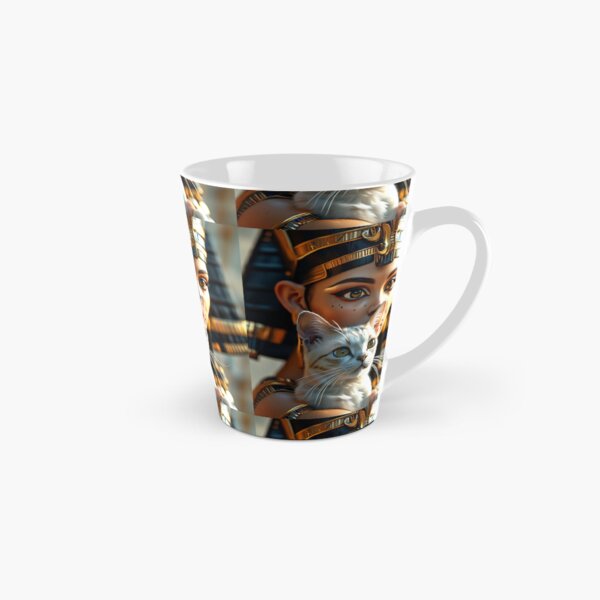 Vista previa del artículo con la obra «La reina Nefertiti la faraona más bella del antiguo Egipto con su gato 20», diseñado y vendido por AnadAA.