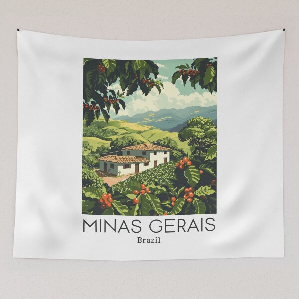 Item preview, A Vintage Travel Illustration of Minas Gerais - Brazil  designed and sold by GoodOldVintage.