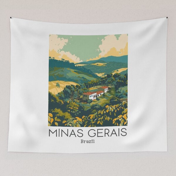Item preview, A Vintage Travel Illustration of Minas Gerais - Brazil  designed and sold by GoodOldVintage.
