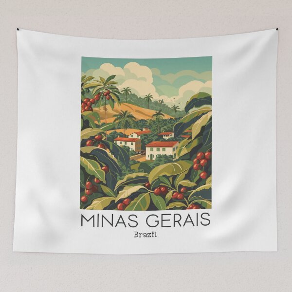 Item preview, A Vintage Travel Illustration of Minas Gerais - Brazil  designed and sold by GoodOldVintage.