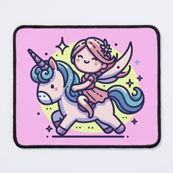 Item preview, Fairy Riding Unicorn - Magical Lineart Fantasy Art designed and sold by H Jonas.
