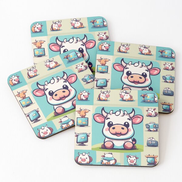 Item preview, Cute Cow Gaming Cartoon Vector Icon Illustration designed and sold by hjian8219.