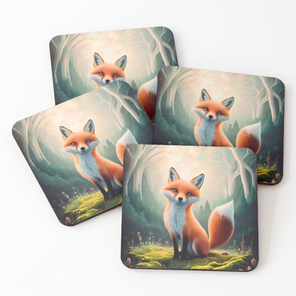 Item preview, Whimsical Fox. Fantasy cute fox, magical forest, enchanting woodland, vintage fox designed and sold by FoxVibes.