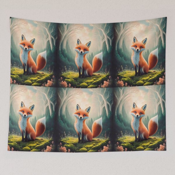 Item preview, Whimsical Fox. Fantasy cute fox, magical forest, enchanting woodland, vintage fox designed and sold by FoxVibes.