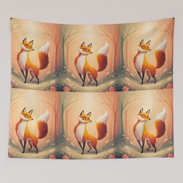 Item preview, Whimsical Fox. Fantasy cute fox, magical forest, enchanting woodland, vintage fox designed and sold by FoxVibes.