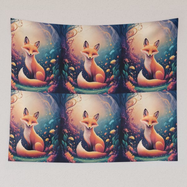 Item preview, Whimsical Fox. Fantasy cute fox, magical forest, enchanting woodland, vintage fox designed and sold by FoxVibes.