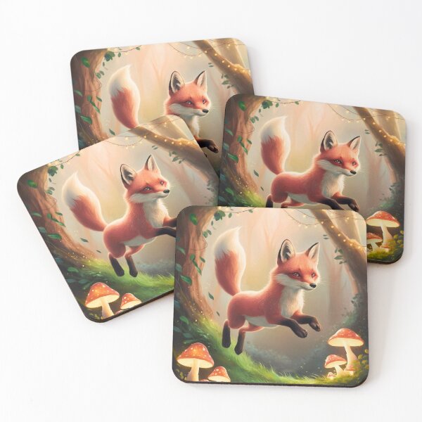 Item preview, Whimsical Fox. Fantasy cute fox, magical forest, enchanting woodland, vintage fox designed and sold by FoxVibes.
