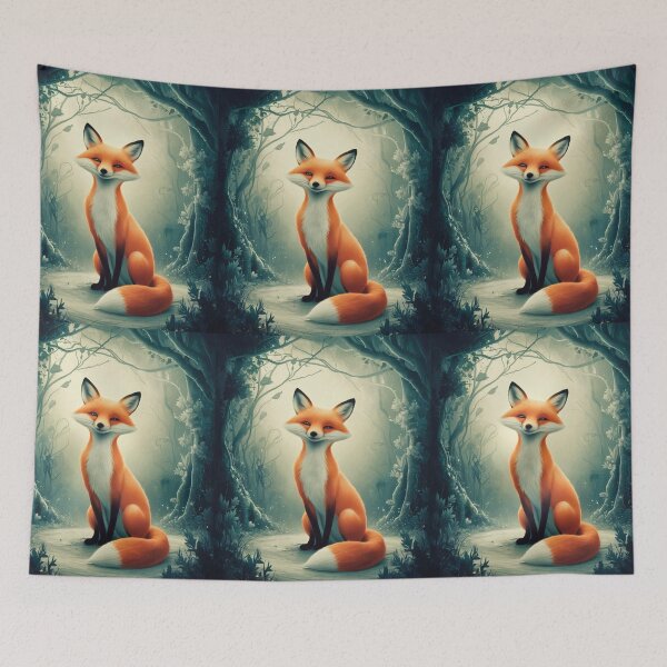 Item preview, Whimsical Fox. Fantasy cute fox, magical forest, enchanting woodland, vintage fox designed and sold by FoxVibes.