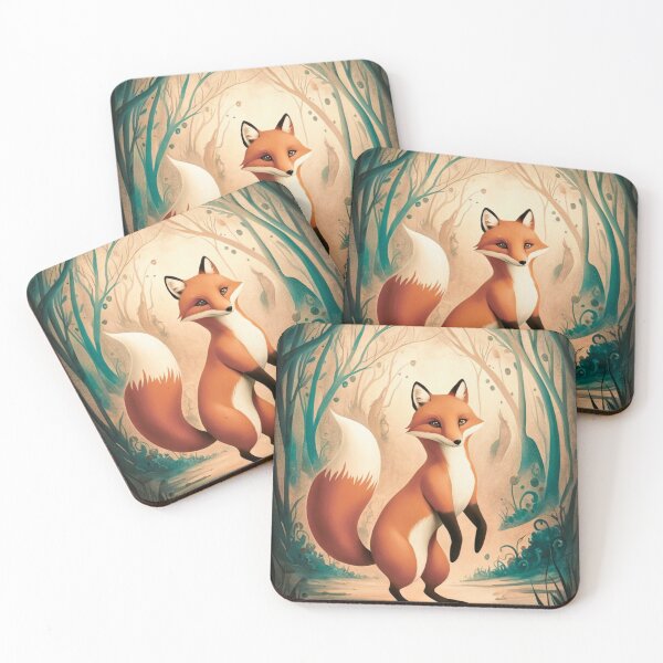 Item preview, Whimsical Fox. Fantasy cute fox, magical forest, enchanting woodland, vintage fox designed and sold by FoxVibes.