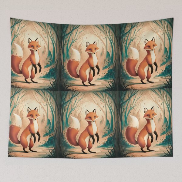 Item preview, Whimsical Fox. Fantasy cute fox, magical forest, enchanting woodland, vintage fox designed and sold by FoxVibes.