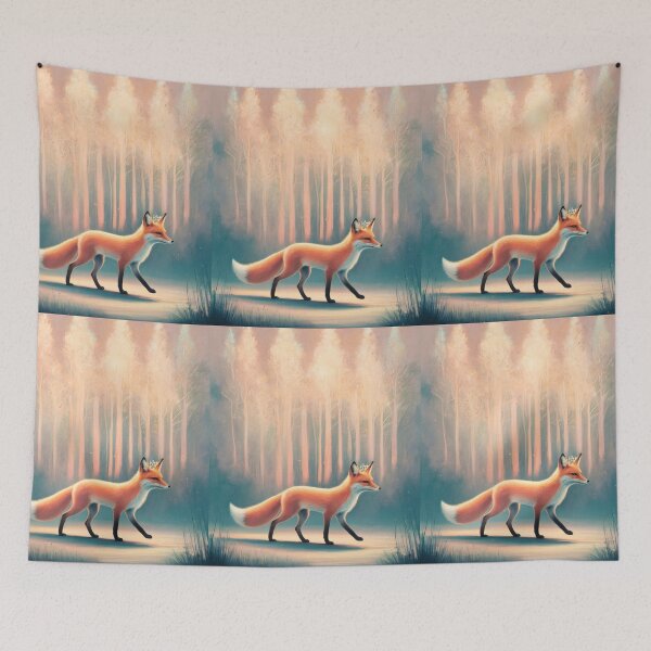Item preview, Whimsical Fox. Fantasy cute fox, magical forest, enchanting woodland, vintage fox designed and sold by FoxVibes.