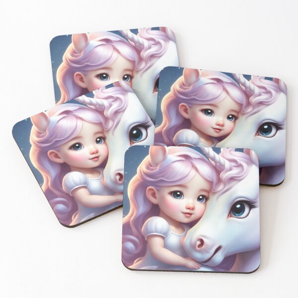 Item preview, Cute Unicorn Hugging Baby Unicorn Cartoon Vector Icon Illustration designed and sold by hjian8219.
