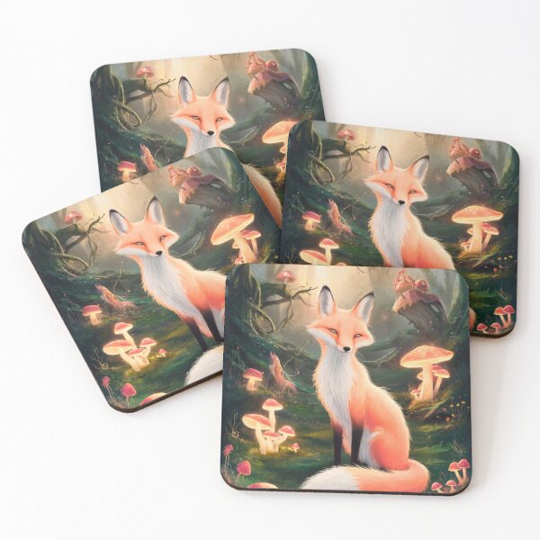Item preview, Whimsical Fox. Fantasy cute fox, magical forest, enchanting woodland, vintage fox designed and sold by FoxVibes.