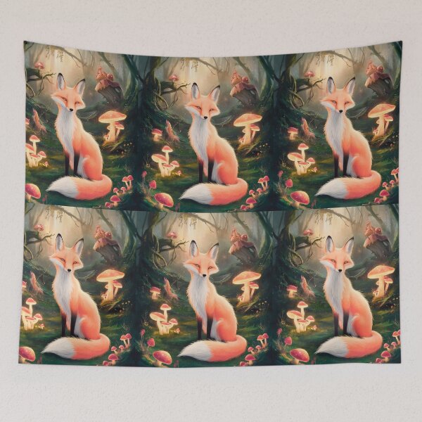Item preview, Whimsical Fox. Fantasy cute fox, magical forest, enchanting woodland, vintage fox designed and sold by FoxVibes.