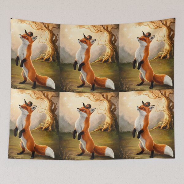 Item preview, Whimsical Fox. Fantasy cute fox, magical forest, enchanting woodland, vintage fox designed and sold by FoxVibes.