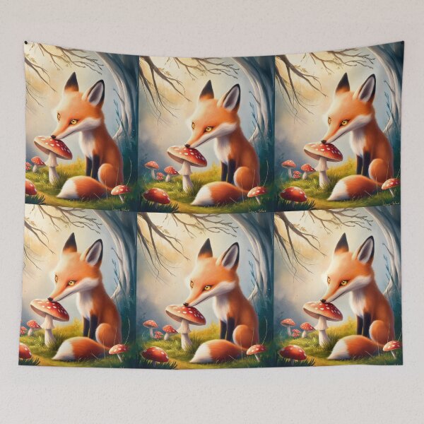 Item preview, Whimsical Fox. Fantasy cute fox, magical forest, enchanting woodland, vintage fox designed and sold by FoxVibes.
