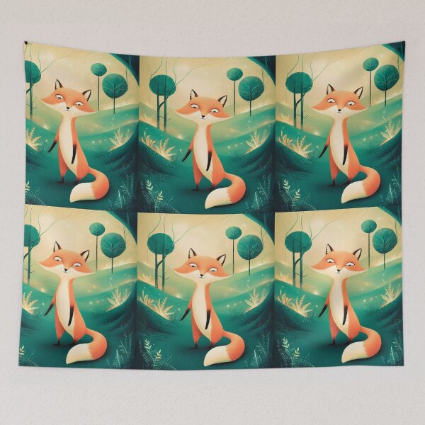 Item preview, Whimsical Fox. Fantasy cute fox, magical forest, enchanting woodland, vintage fox designed and sold by FoxVibes.