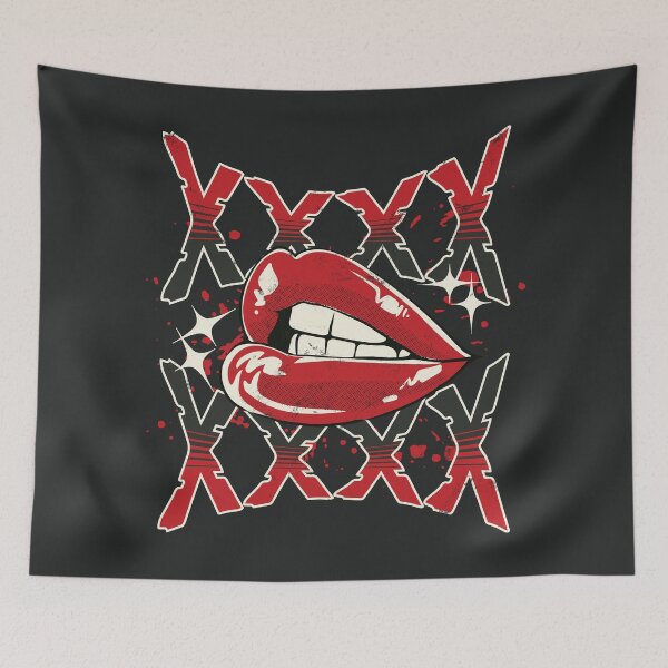 Item preview, XXXXXXXX Hot Lips - Red & Jet designed and sold by ORuaircDesigns.