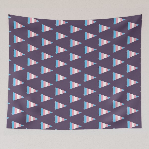 Item preview, Copia del banderín del orgullo trans (contorno blanco) designed and sold by EmiMills.
