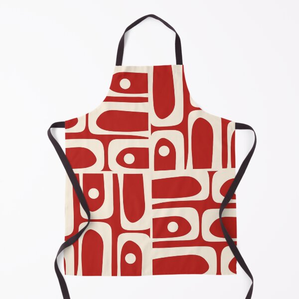 Item preview, Mid Century Modern Piquet Abstract Multi Pattern in Red and Cream designed and sold by kierkegaard.