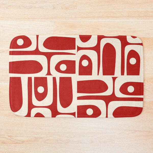 Item preview, Mid Century Modern Piquet Abstract Multi Pattern in Red and Cream designed and sold by kierkegaard.