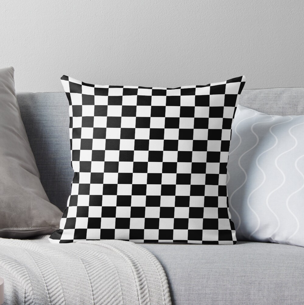 Checkered Racing Car Flag Pillow And Cushion Cover Throw Pillow By