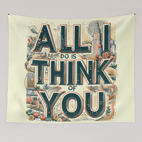 Item preview, think of you, typography designed and sold by maxmaj.