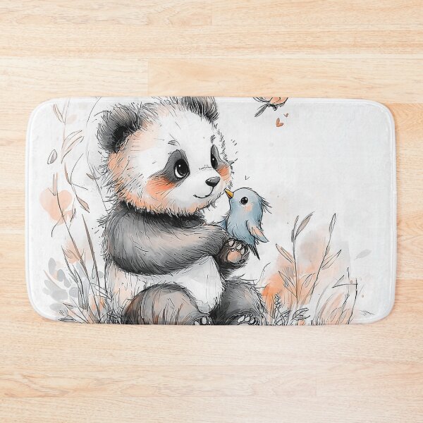 Item preview, Intricate Pen Illustration of Panda and Bird in Conversation designed and sold by PaintbrushPlace.