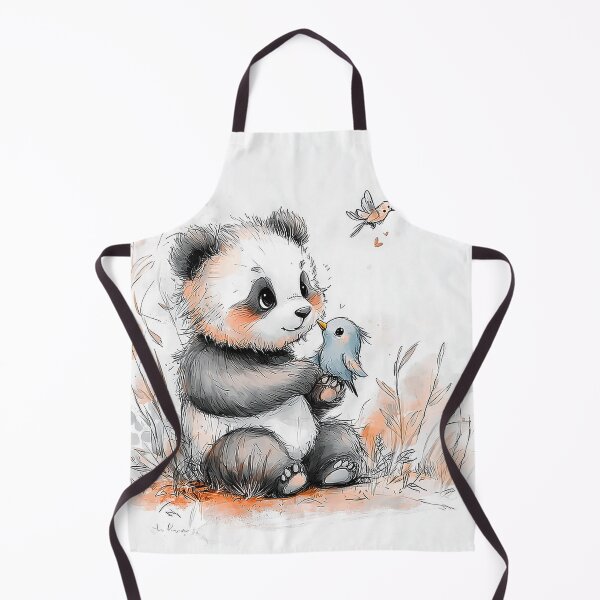 Item preview, Intricate Pen Illustration of Panda and Bird in Conversation designed and sold by PaintbrushPlace.