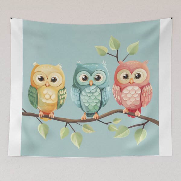Item preview, Three Owls with Three colors designed and sold by Pattypatt29.