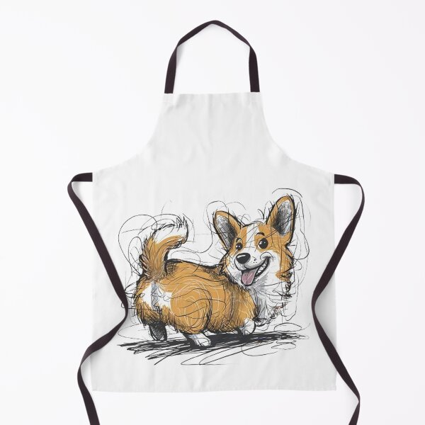 Aperçu de l'œuvre Croquis de Corgi joyeux : chien de dessin animé ludique avec des lignes expressives créée et vendue par SellingWSarah17.