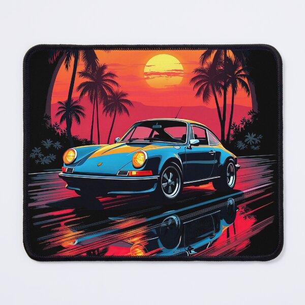Item preview,  Synthwave Retrowave 80's Sports Car Beach Sunset Graphic designed and sold by SpookshowDesign.