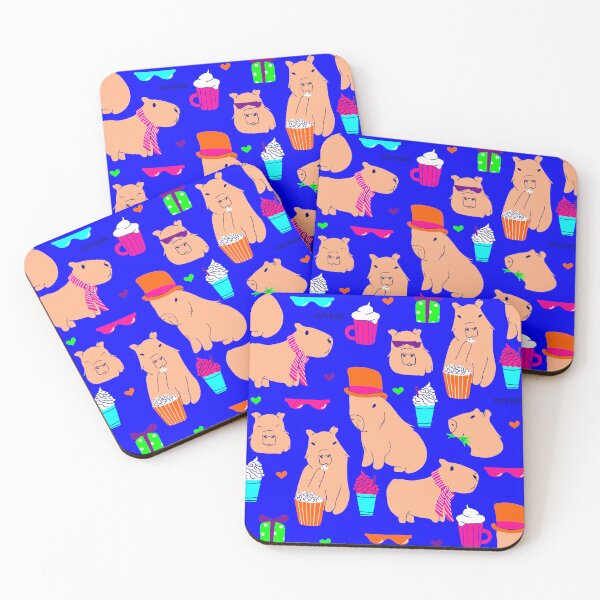 Item preview, cute capybara funny animal blue  designed and sold by Gossip Rag.