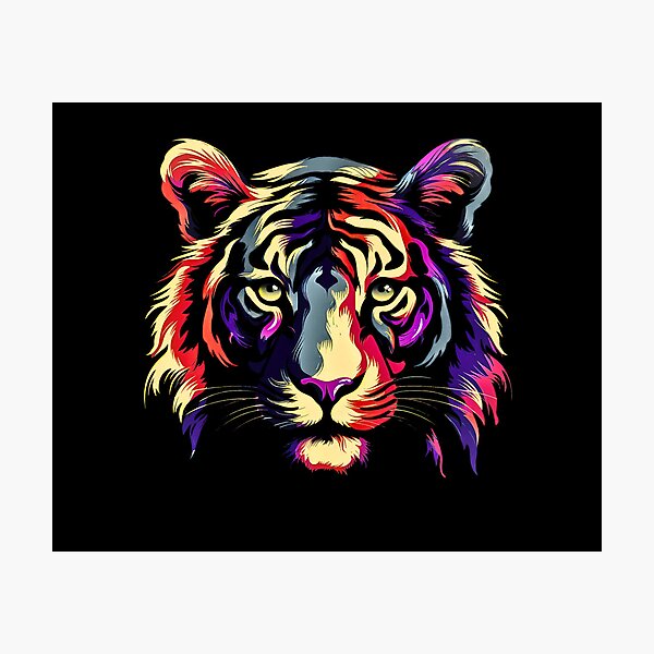Item preview, Colourful Dynamic Tiger design designed and sold by Amos-artdesigns.
