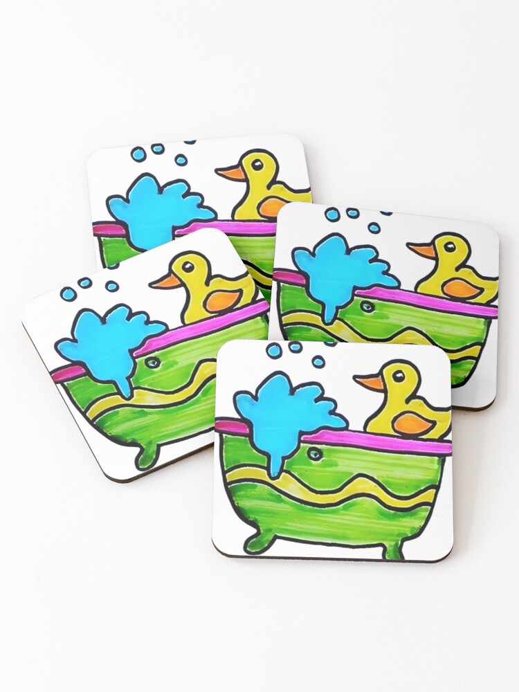 Thumbnail 1 of 5, Coasters (Set of 4), Duck designed and sold by XavierHamill.