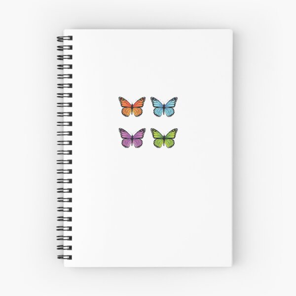 Item preview, multicolored butterfly spiral bound notebook designed and sold by Aye-sthetic.