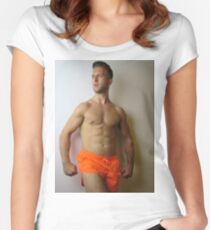 Camiseta entallada de cuello redondo Hombres sexys