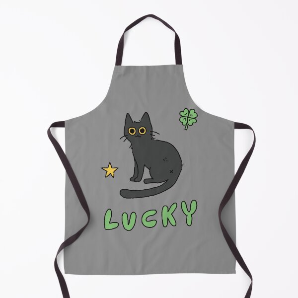 Item preview, Lucky Black Cat with Clover Star Hand Lettering designed and sold by Pets365.